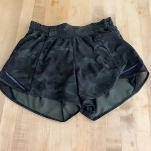Lululemon Green/Black camo shorts